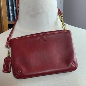 Coach Burgundy Leather Wristlet